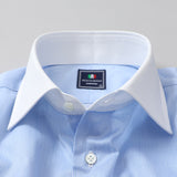 100双織ストライプセミワイドクレリックシャツ【Made in Japan】