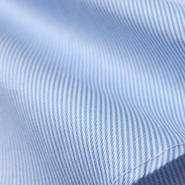 100双織ストライプセミワイドクレリックシャツ【Made in Japan】