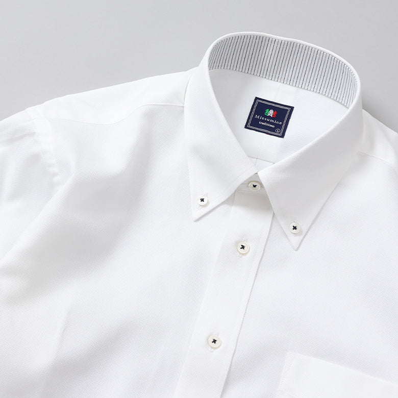 オックスボタンダウン襟裏別布シャツ【Made in Japan】