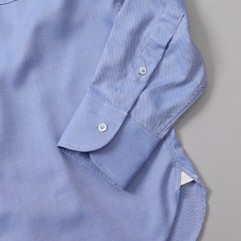 ブルーツイルセミワイドシャツ【Made in Japan】