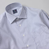カラー織りストライプセミワイドシャツ【Made in Japan】