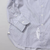 カラー織りストライプセミワイドシャツ【Made in Japan】