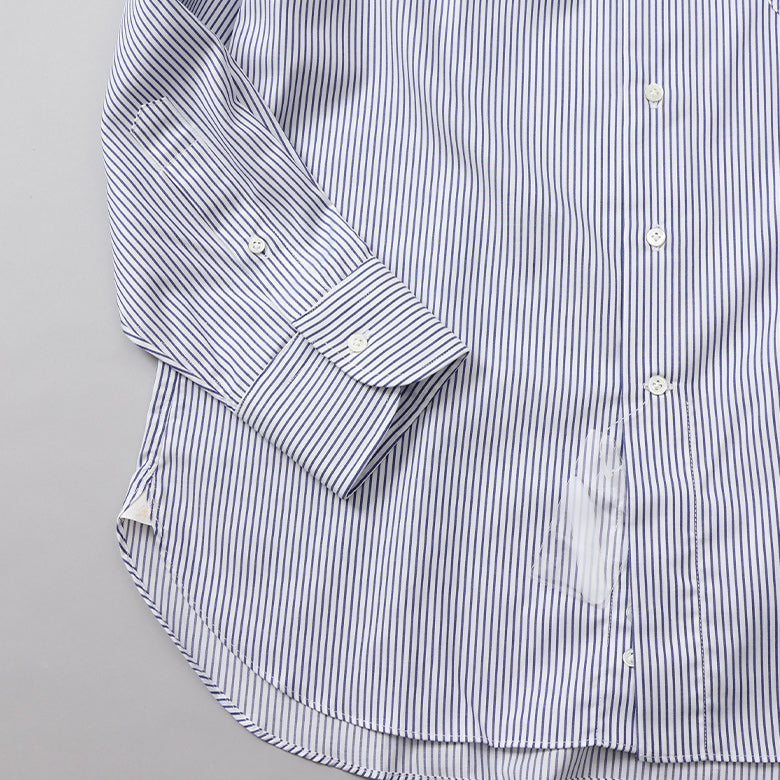 カラー織りストライプセミワイドシャツ【Made in Japan】