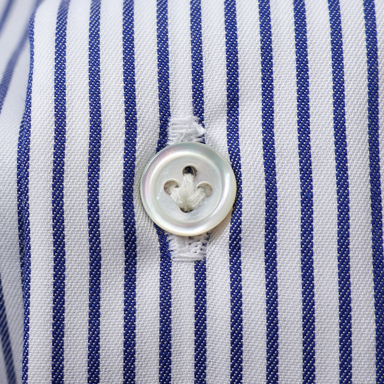 カラー織りストライプセミワイドシャツ【Made in Japan】