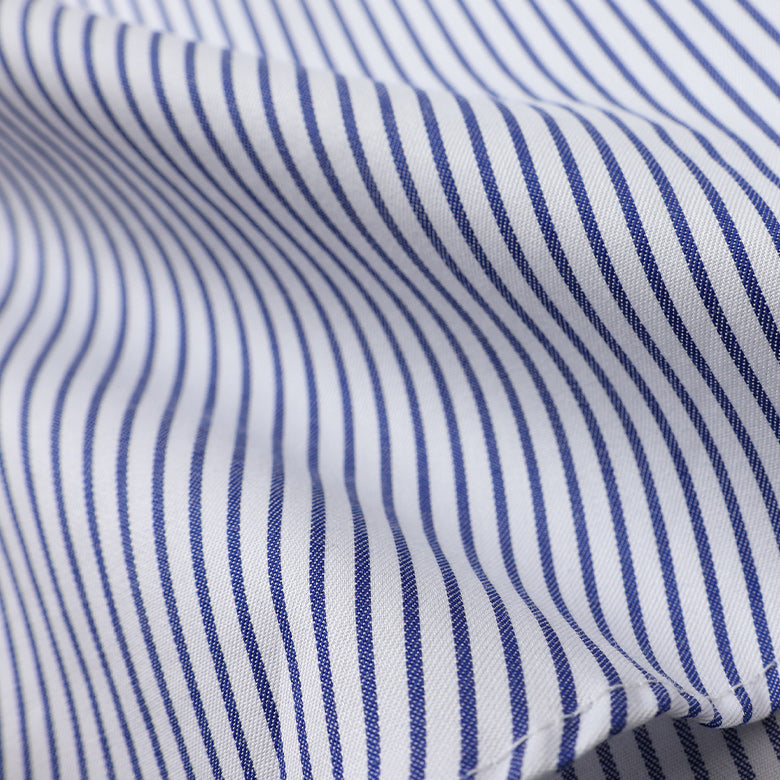 カラー織りストライプセミワイドシャツ【Made in Japan】