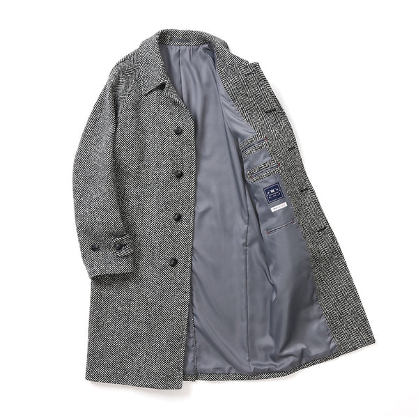 ツィードヘリンボーンラグランコート【Made in Japan】