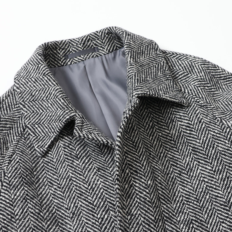 ツィードヘリンボーンラグランコート【Made in Japan】