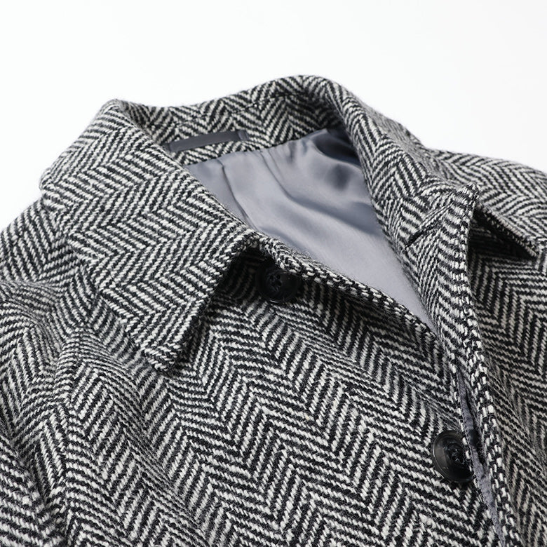 ツィードヘリンボーンラグランコート【Made in Japan】