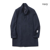 尾州ツィードチェックスタンドカラーコート【Made in Japan】