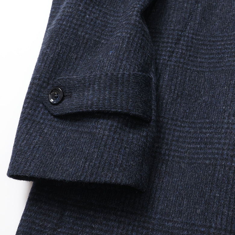 尾州ツィードチェックスタンドカラーコート【Made in Japan】