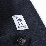 尾州ツィードチェックスタンドカラーコート【Made in Japan】