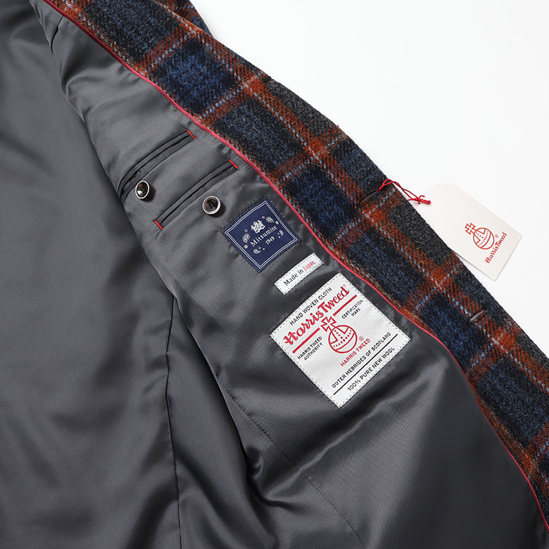 ハリスツィードチェックチェスターコート【Made in Japan】