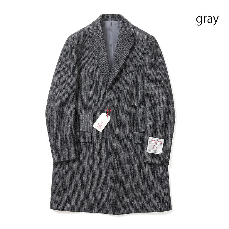 ハリスツィードヘリンボーンチェスターコート【Made in Japan】