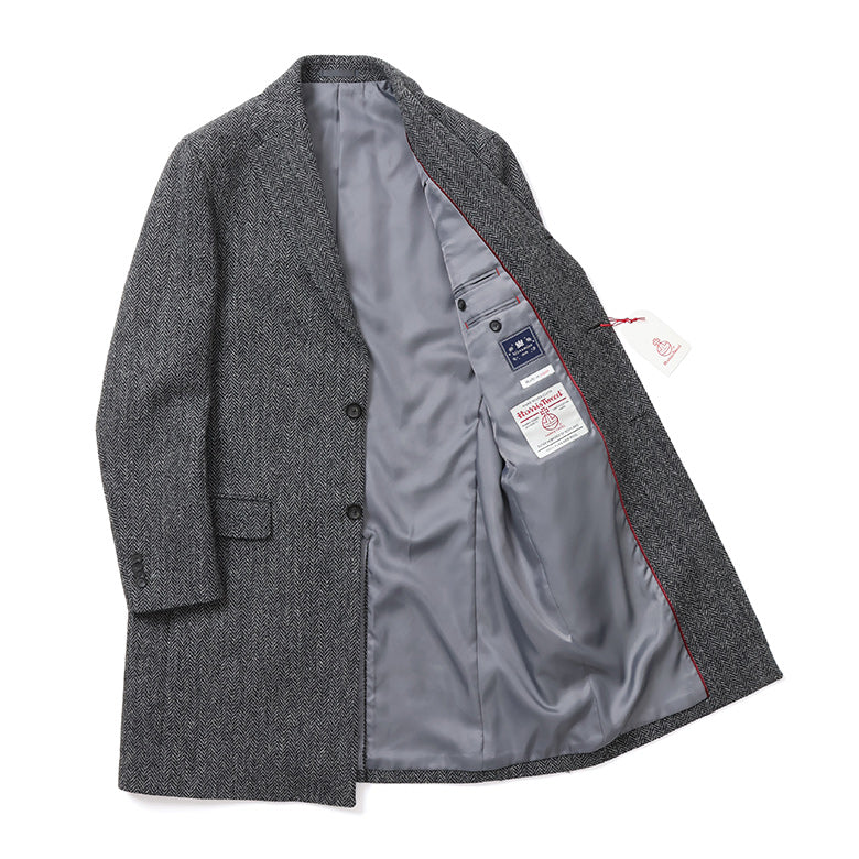 ハリスツィードヘリンボーンチェスターコート【Made in Japan】