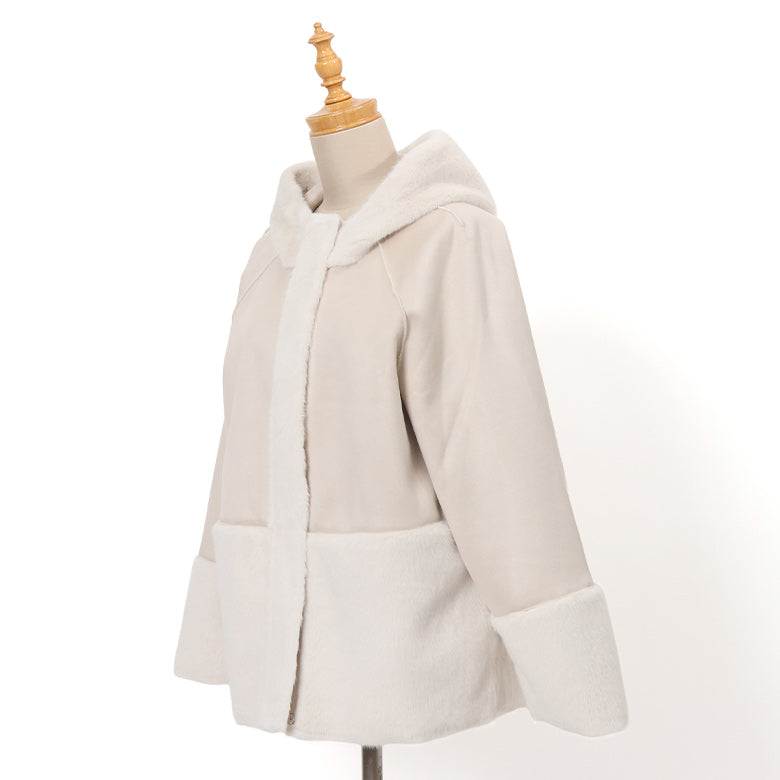 フェイクファームートン切替アウター