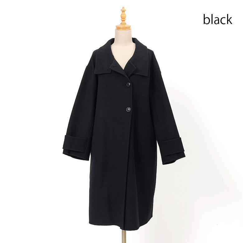 ラムウールメルトンスタンドコート