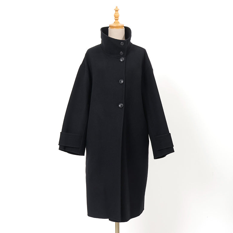 ラムウールメルトンスタンドコート