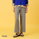 グレンチェック起毛ワイドパンツ