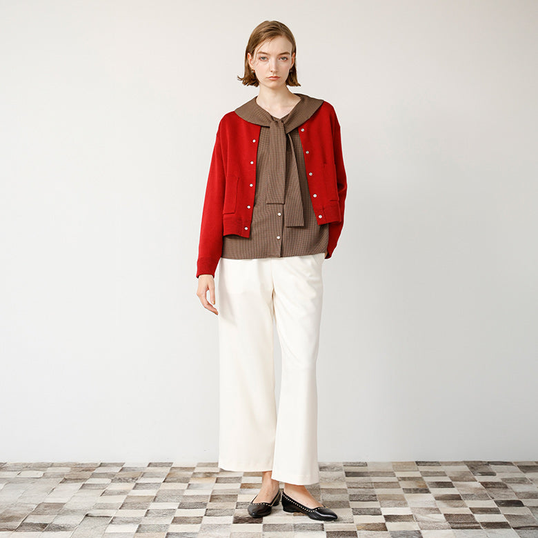 スムースドットボタンカーディガン