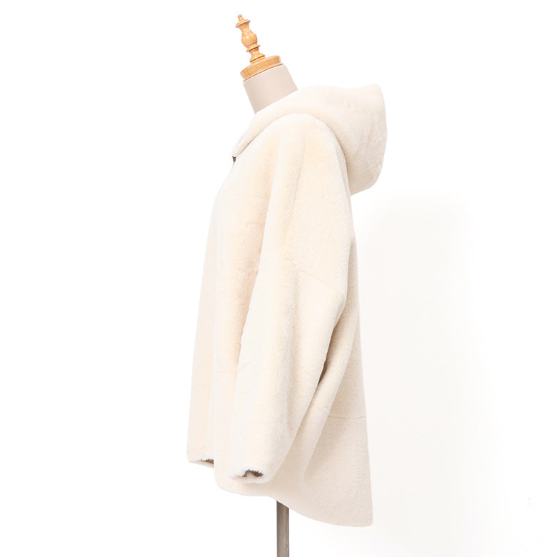 リバーシブルフェイクムートンアウター