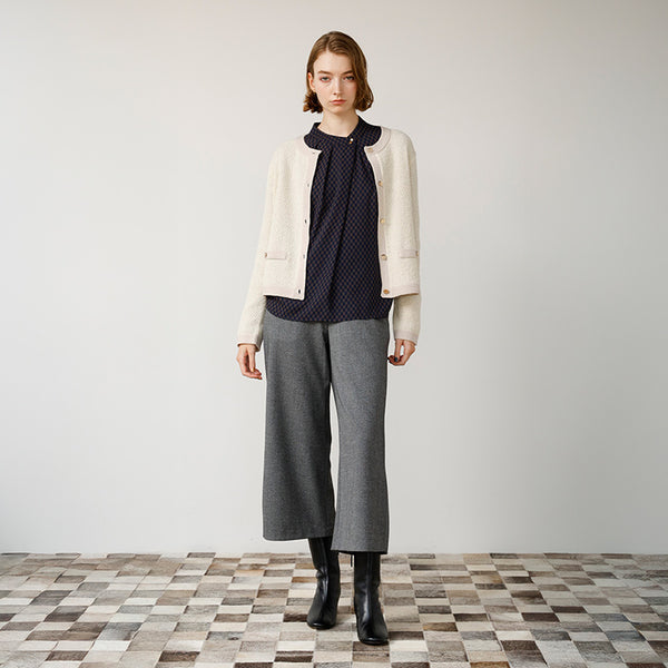 ドラロンリング鹿の子金ボタンカーディガン