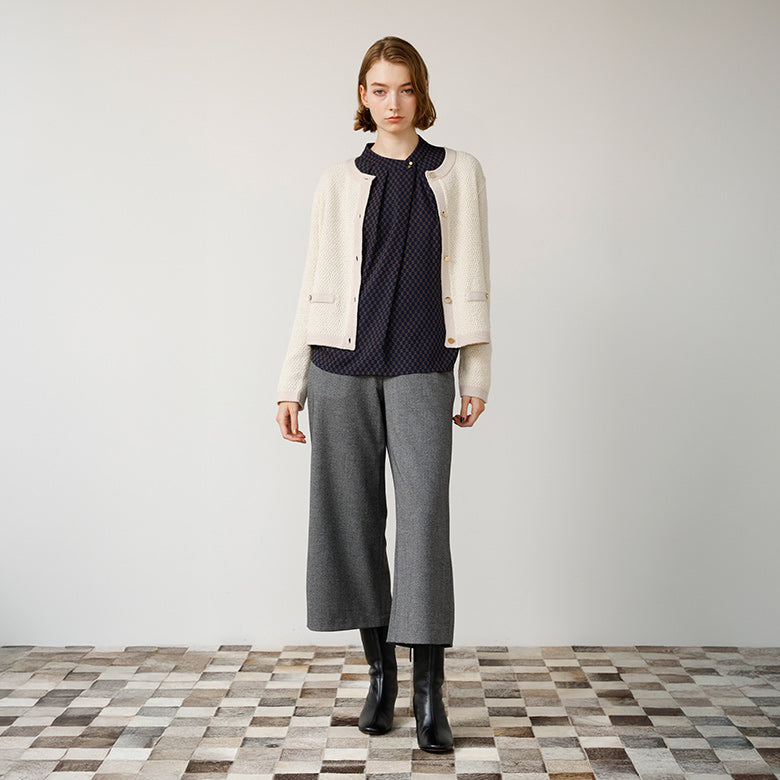 ドラロンリング鹿の子金ボタンカーディガン