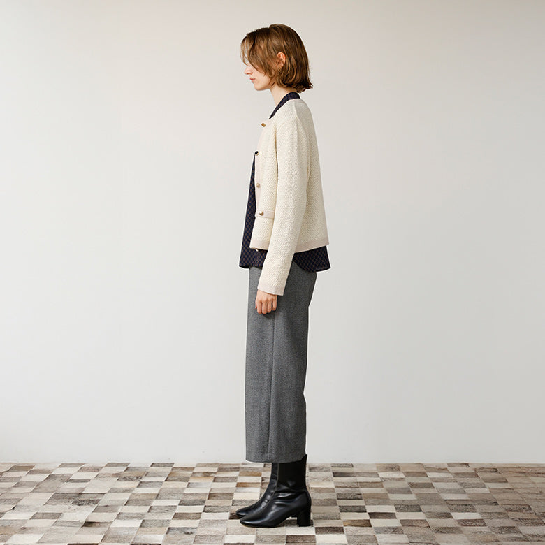 ドラロンリング鹿の子金ボタンカーディガン