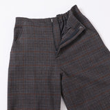 グレンチェック起毛ワイドパンツ