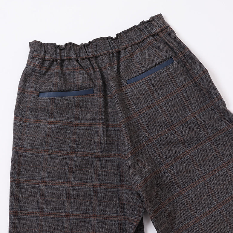 グレンチェック起毛ワイドパンツ
