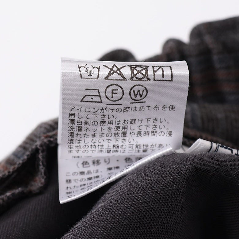 グレンチェック起毛ワイドパンツ