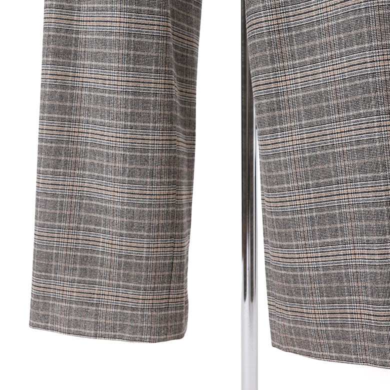 グレンチェック起毛ワイドパンツ