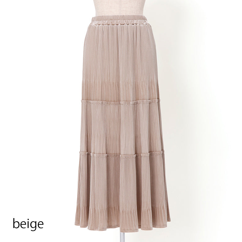 カットベロアティアードスカート