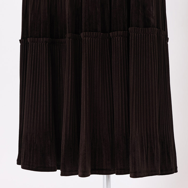 カットベロアティアードスカート