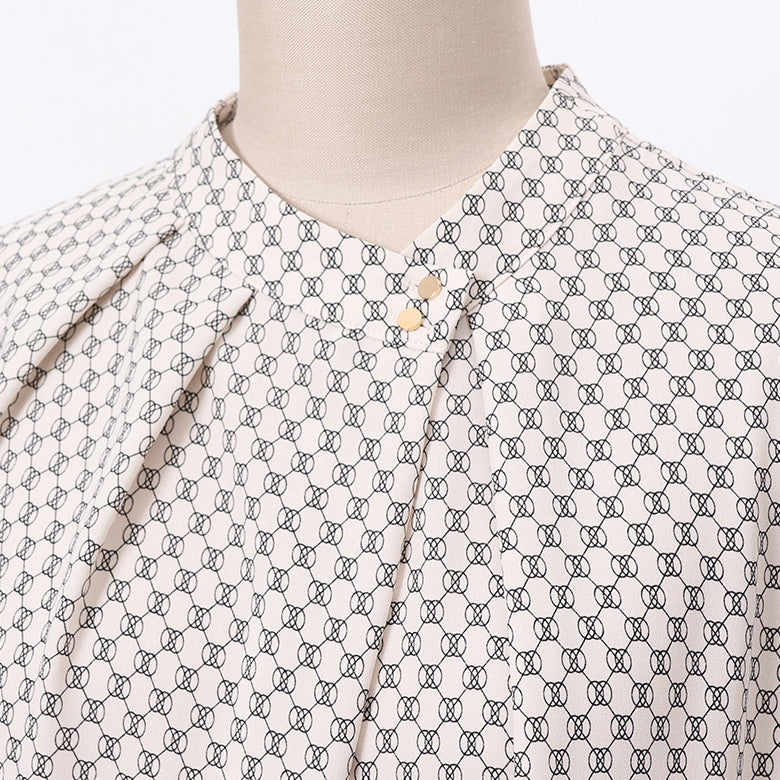 キカプリントアシメタックブラウス