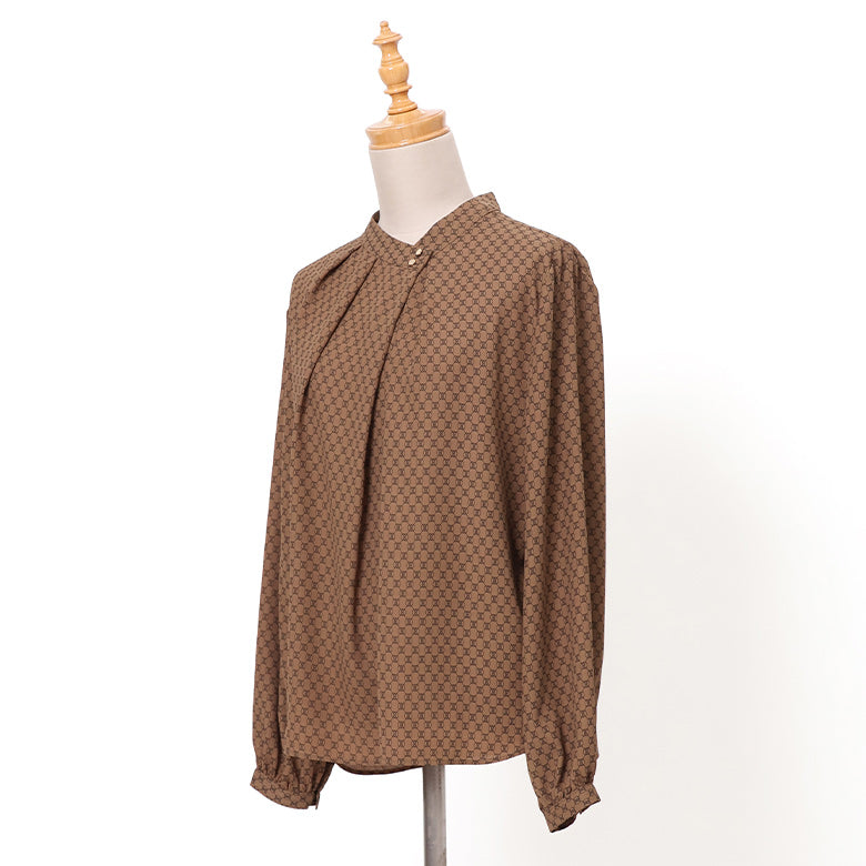 キカプリントアシメタックブラウス