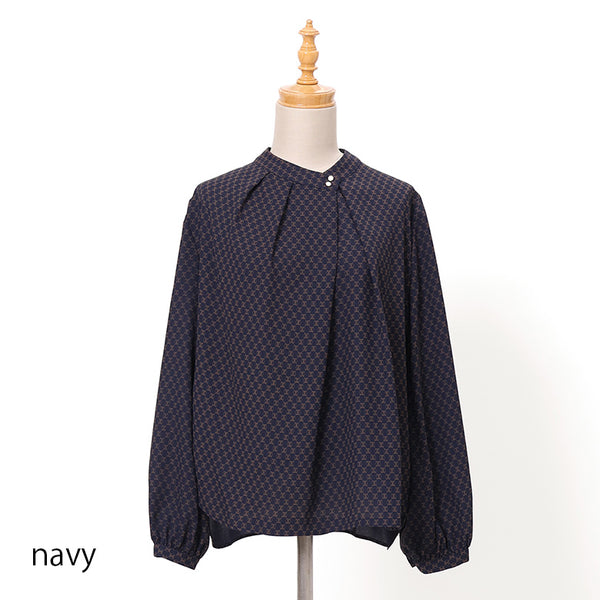 キカプリントアシメタックブラウス