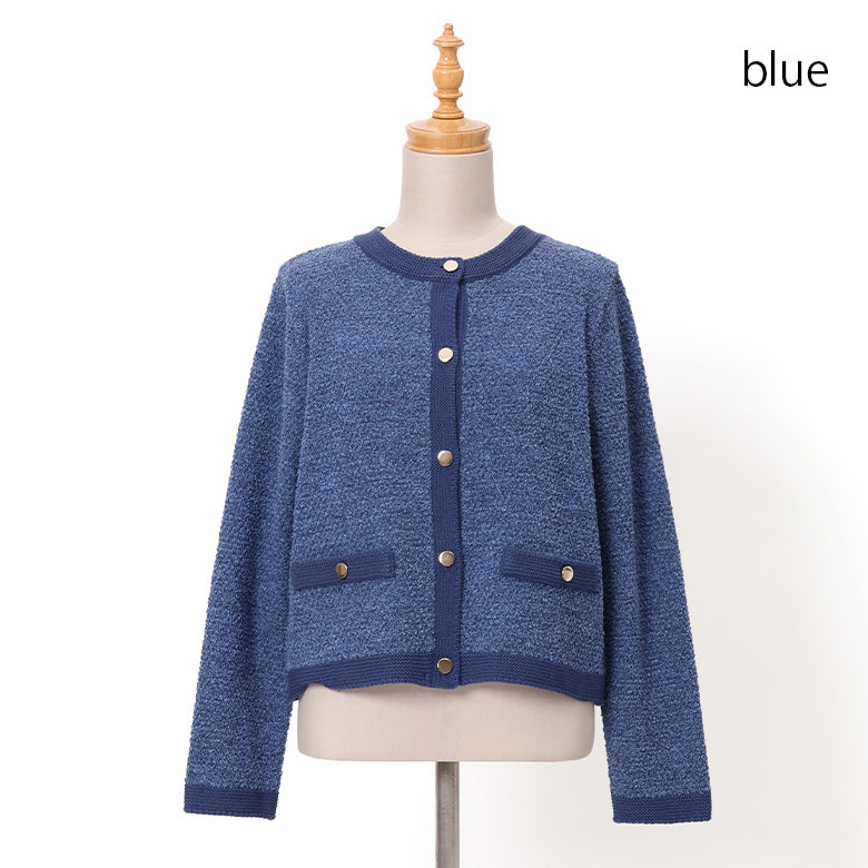 ドラロンリング鹿の子金ボタンカーディガン