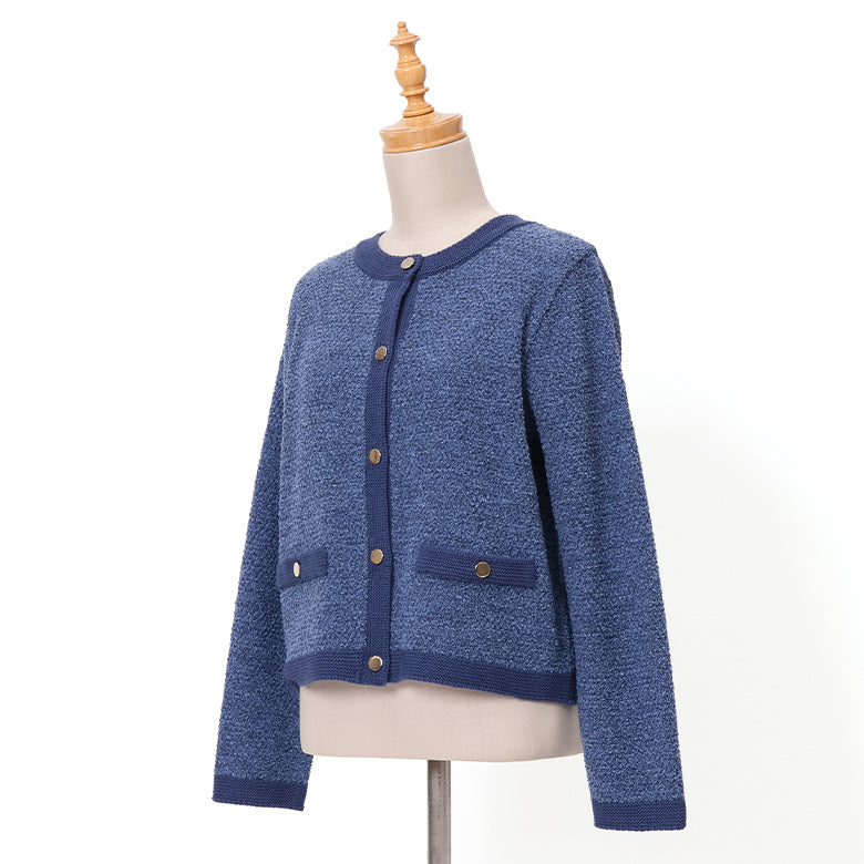 ドラロンリング鹿の子金ボタンカーディガン