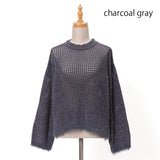 ベロアメッシュ×シャギーニット