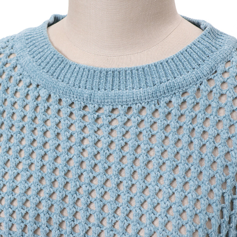 ベロアメッシュ×シャギーニット