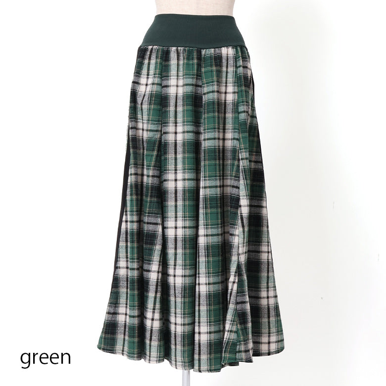 ネルチェックサイドラインスカート