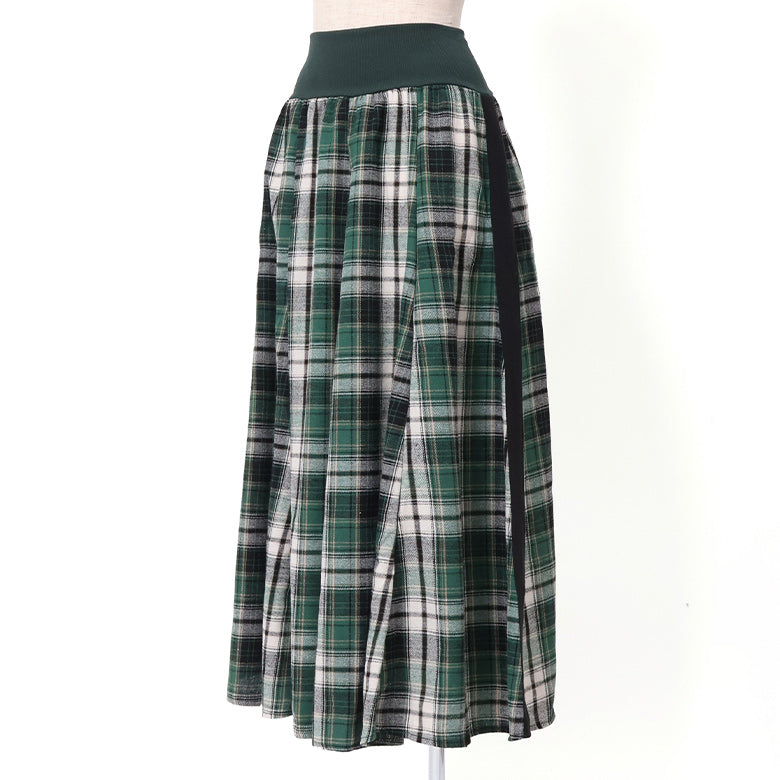 ネルチェックサイドラインスカート