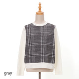 前身チェック切替ニット