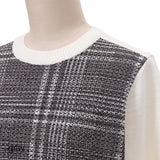 前身チェック切替ニット