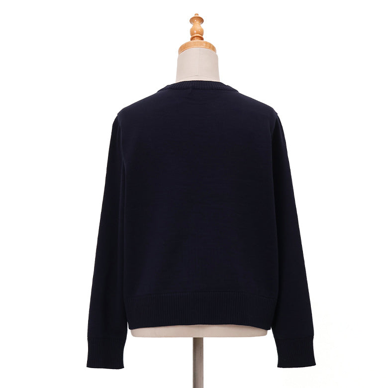 前身チェック切替ニット