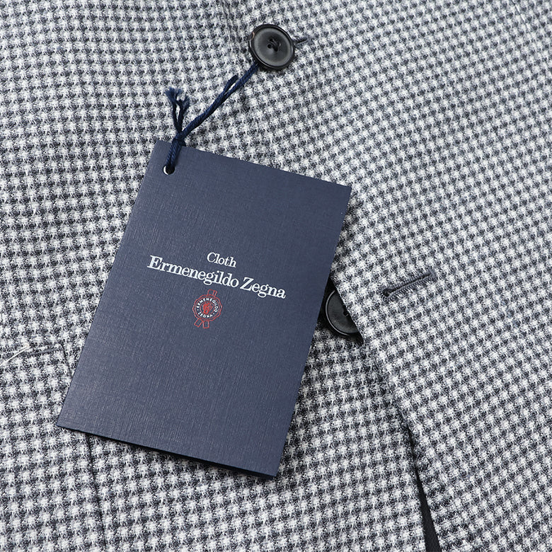 未使用　Ermenegildo Zegna ゼニア　マイクロチェックジャケット Fly Jacket】ゼニアミニチェックジャケット【Made in Japan
