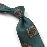 【Holliday&Brown】カラーブロック小紋ネクタイ【Made in Italy】