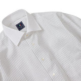 100双ストライプセミワイドクレリックシャツ【Made in Japan】
