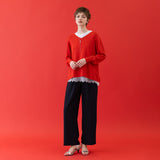 ドット柄ゴムギャザーパンツ