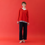 ドット柄ゴムギャザーパンツ